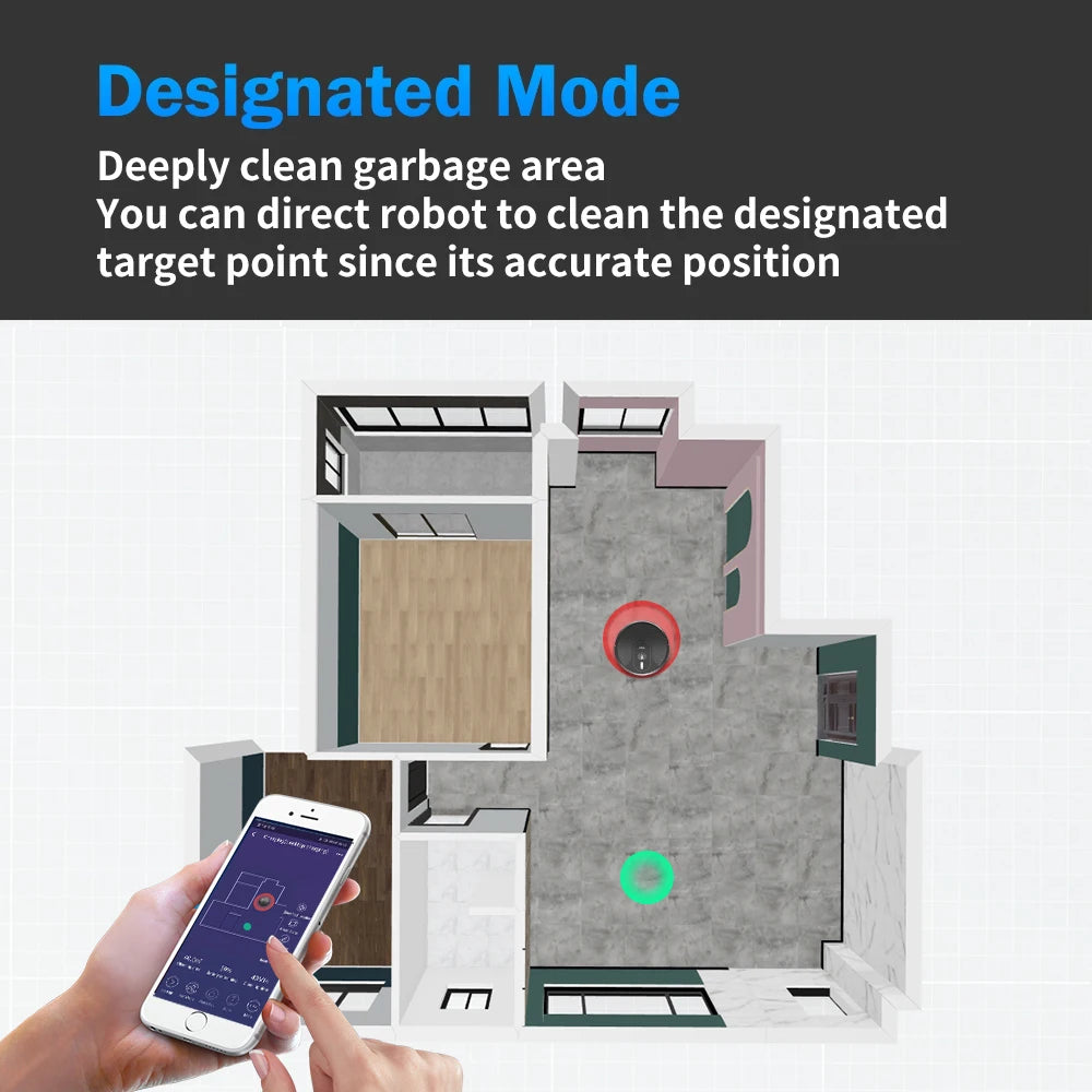 Robot Vacuum Cleaner 6000Pa Smart Mapping Vacuum Mop with App Control – Black