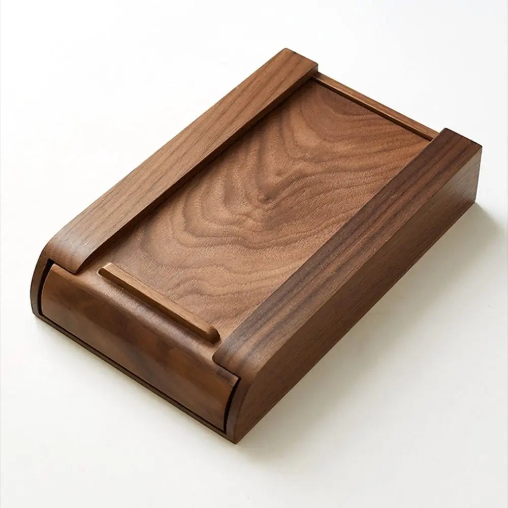 Hidden Under Desk Storage Drawer Self Adhesive Wooden Organizer for Office Desk Home Workspace – Walnut