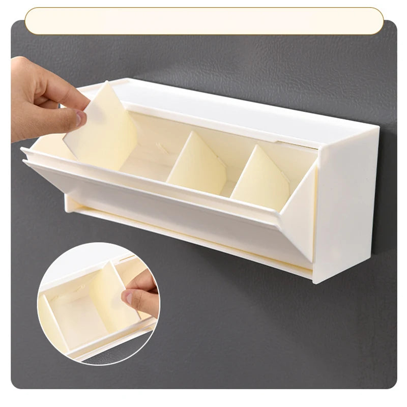 Storage Box Stackable Wall Mount Removable Divider Organiser - White