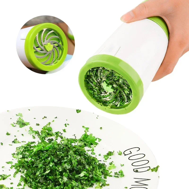 Manual Stainless Steel Herb Grinder Vegetable Chopper Pepper Parsley Cutter – Green