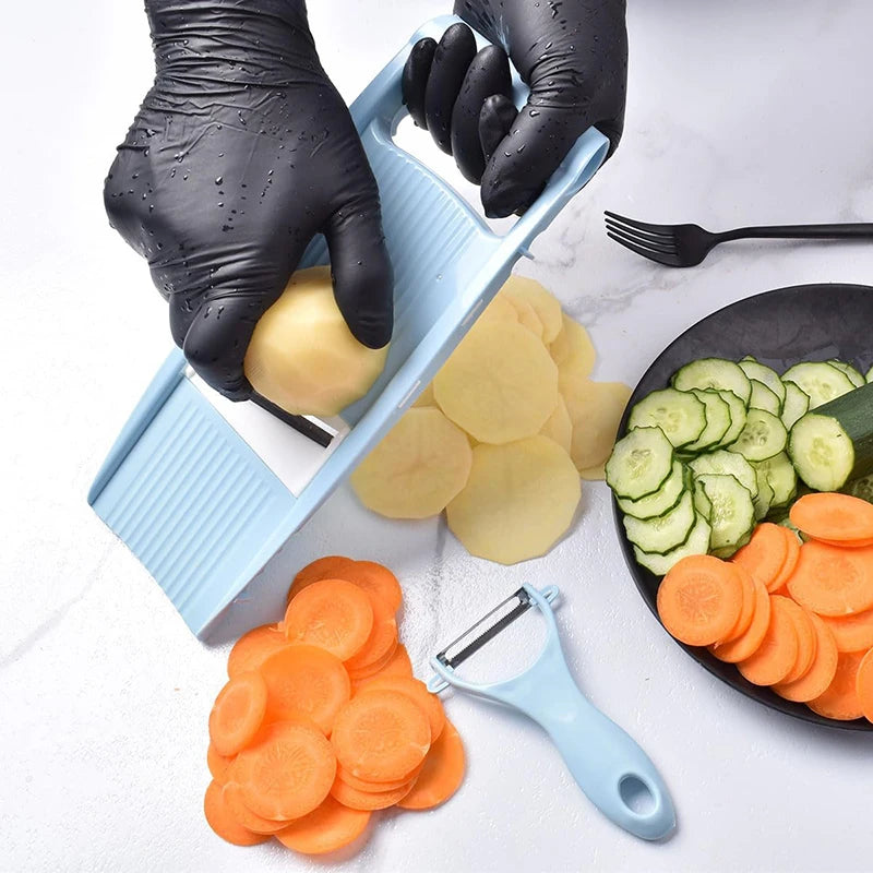 5-in-1 Vegetable Fruit Slicer Multifunctional Grater Shredder Chopper – Blue