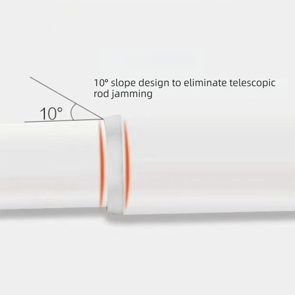 50–80cm Adjustable No-Drill Curtain Shower Rod Clothes Drying Rack – White