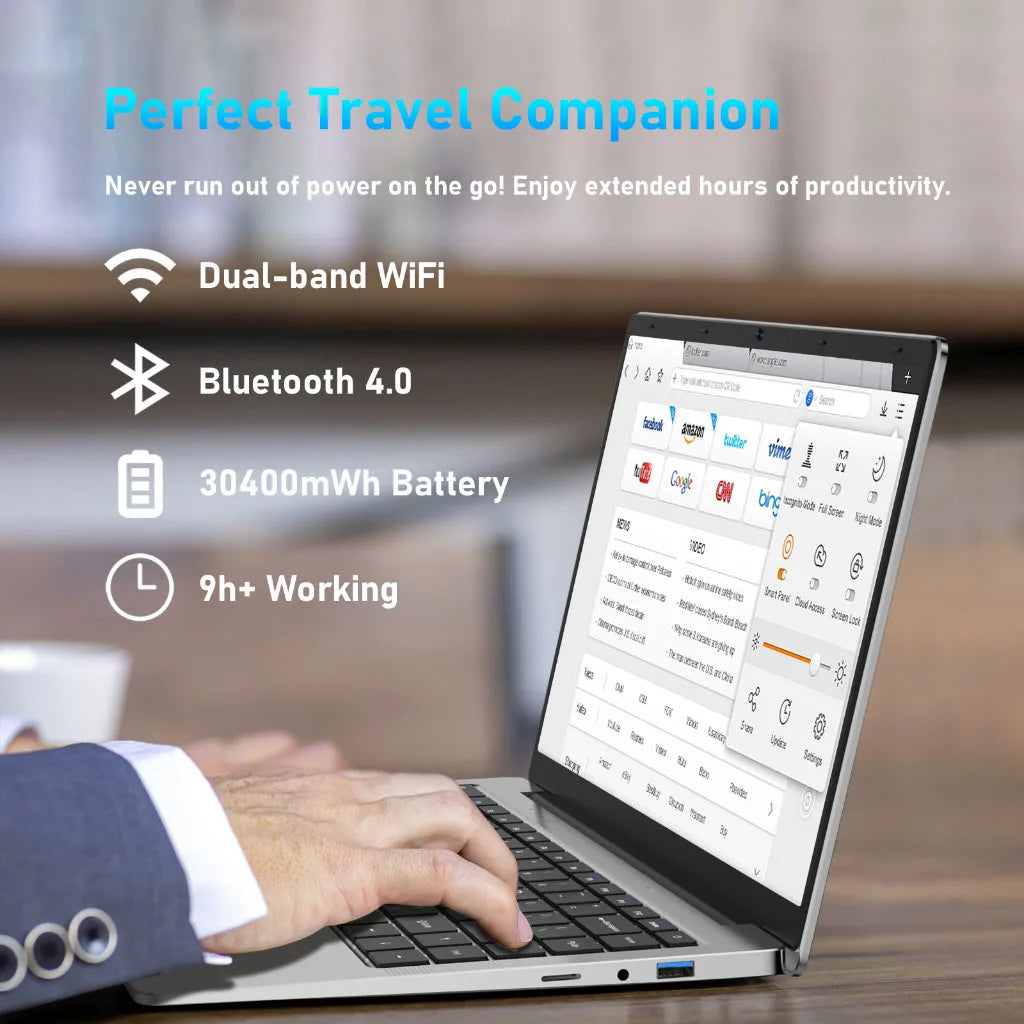 Laptop Computer 14.1 Inch Full HD IPS Display 16GB RAM 512GB SSD Windows 11