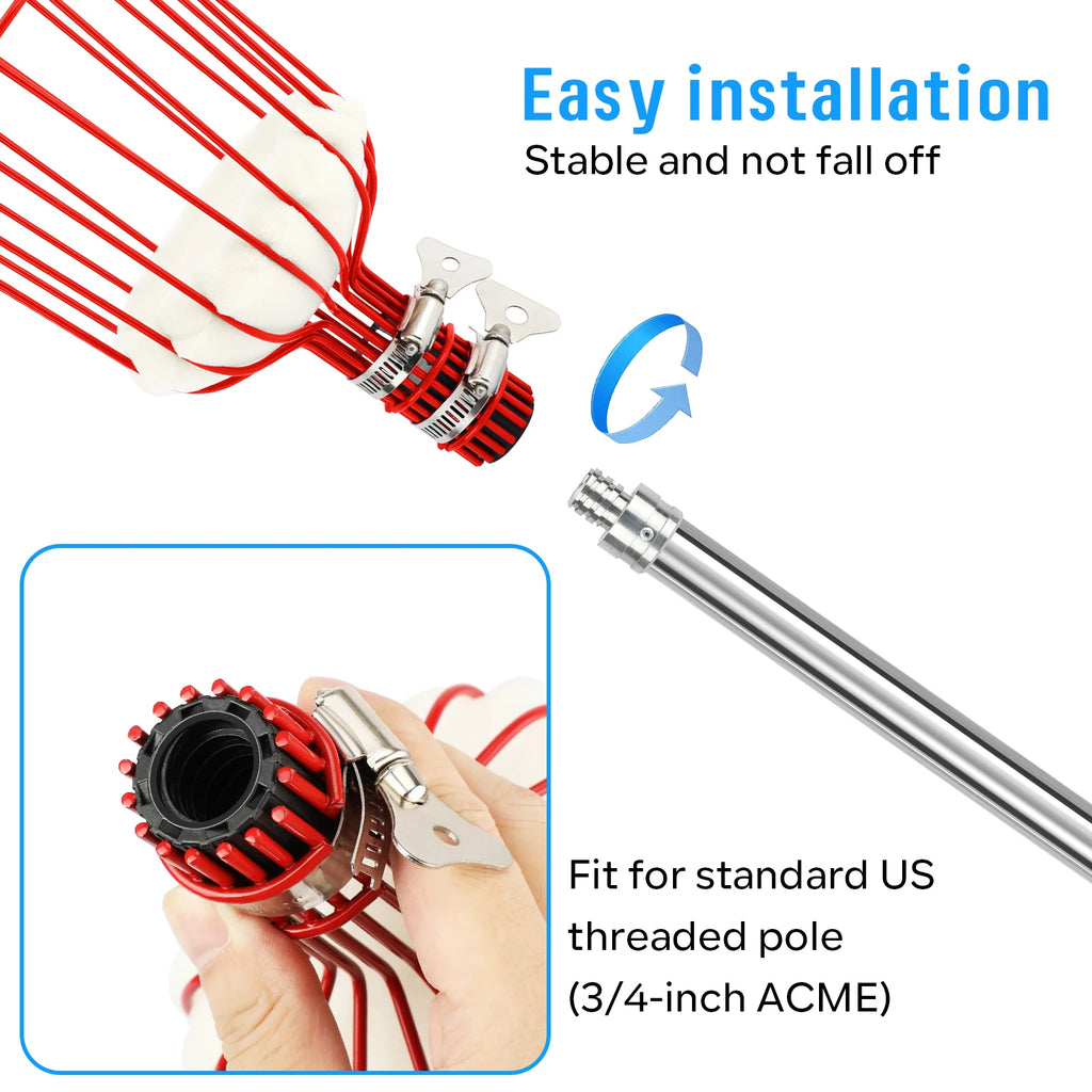 13 FT Adjustable Fruit Picker Pole with Basket – Lightweight Tree Harvester