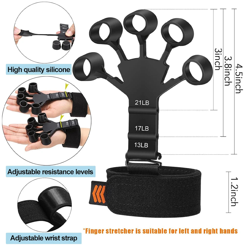 Adjustable Heavy Hand Gripper Fitness Hand Exerciser Grip Wrist Training Finger Gripper Hand Strengthener for Patient - 6PCS Set