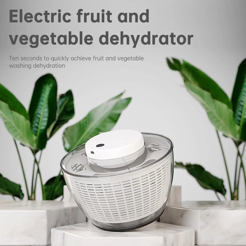 Salad Spinner 6L Electric Vegetable Dryer Bowl Automatic Fruit Washer