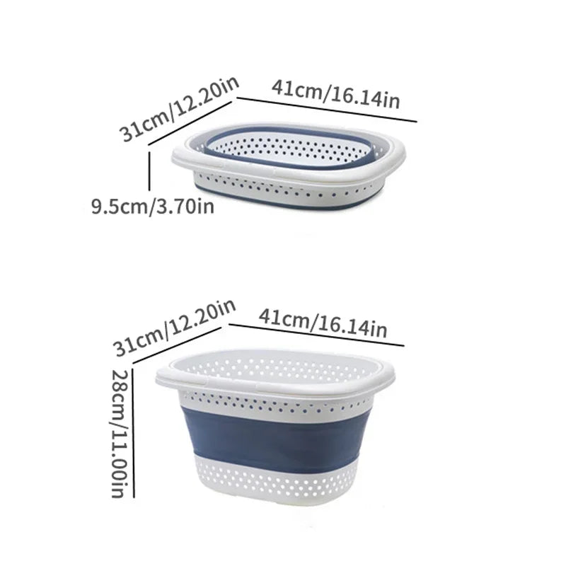 Laundry Basket Foldable Plastic Clothes Hamper Space Saving Storage Container
