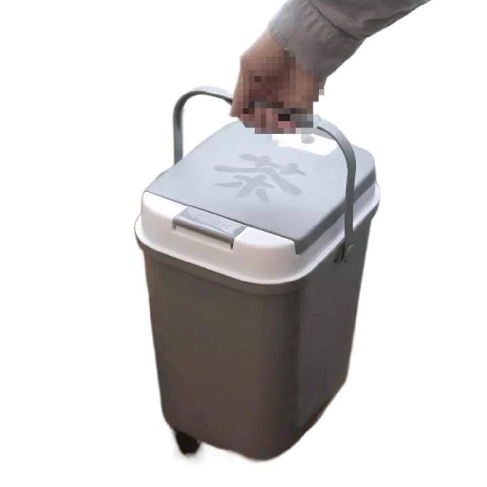 10L Tea Residue Waste Bucket Leak-Proof Kitchen Compost Bin with Removable Inner Container – Grey