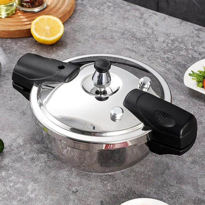 Stainless Steel Pressure Cooker 1.8L Portable Quick Cooking Pot Induction Compatible – Silver