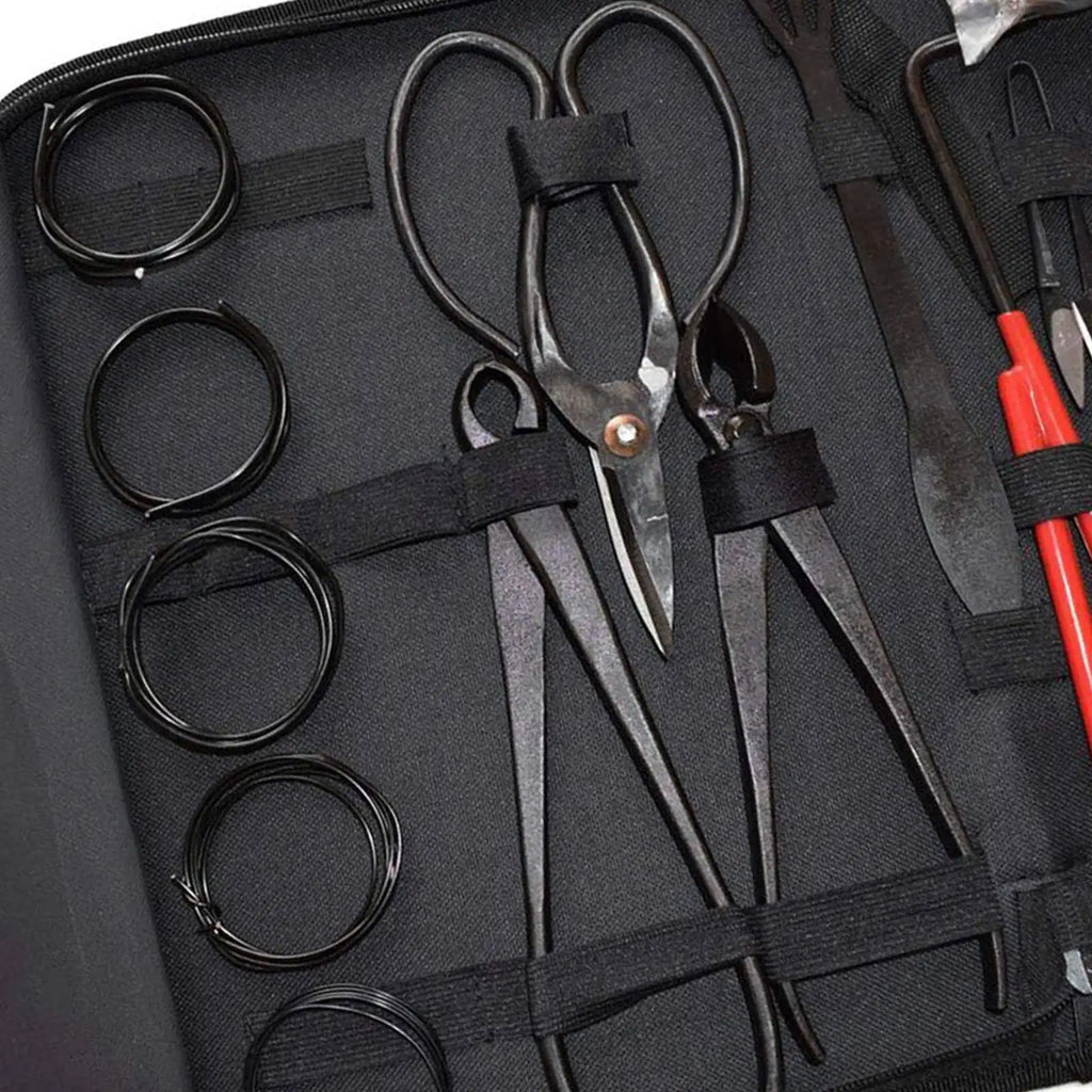 Bonsai Pruning Tool Set Heavy Duty 16 Piece Stainless Steel Gardening Shears Kit with Storage Case