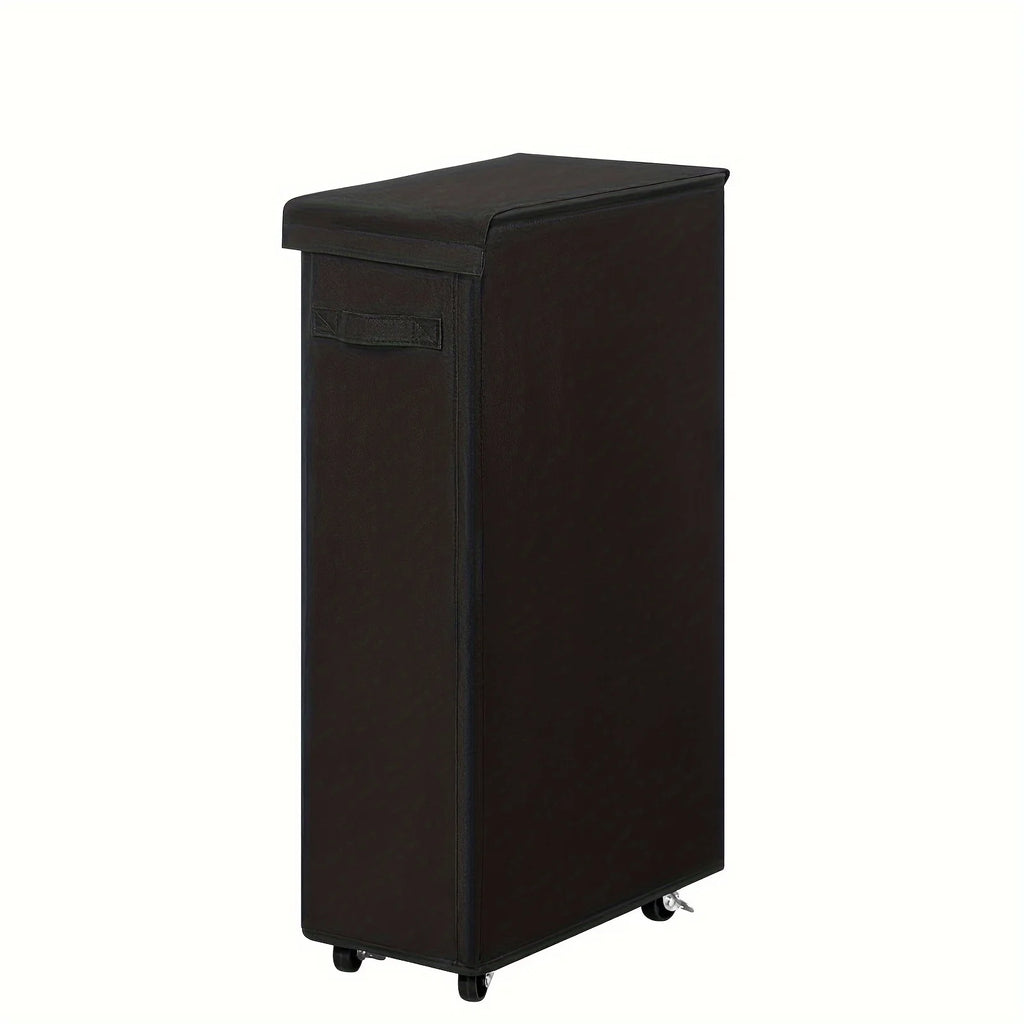Laundry Basket 1PC Wheeled Oxford Hamper with Lid Handles Portable Storage - Black