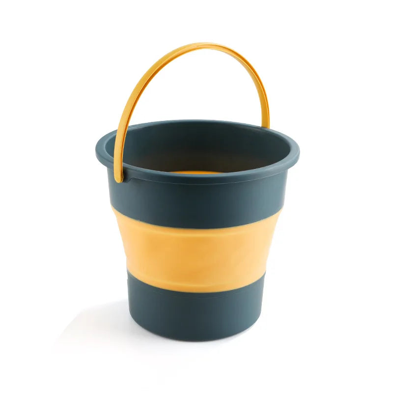 Folding Bucket 16.8L Collapsible Portable Wash Basin Outdoor Home - Yellow