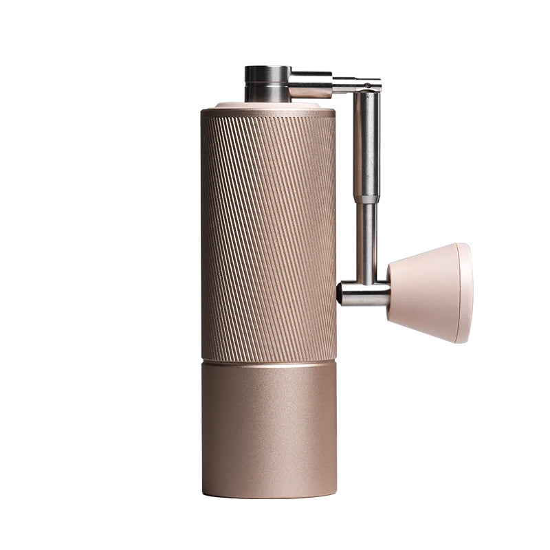 Manual Coffee Grinder 14.7cm Foldable Handle Stainless Steel Burr Adjustable - Rose Gold