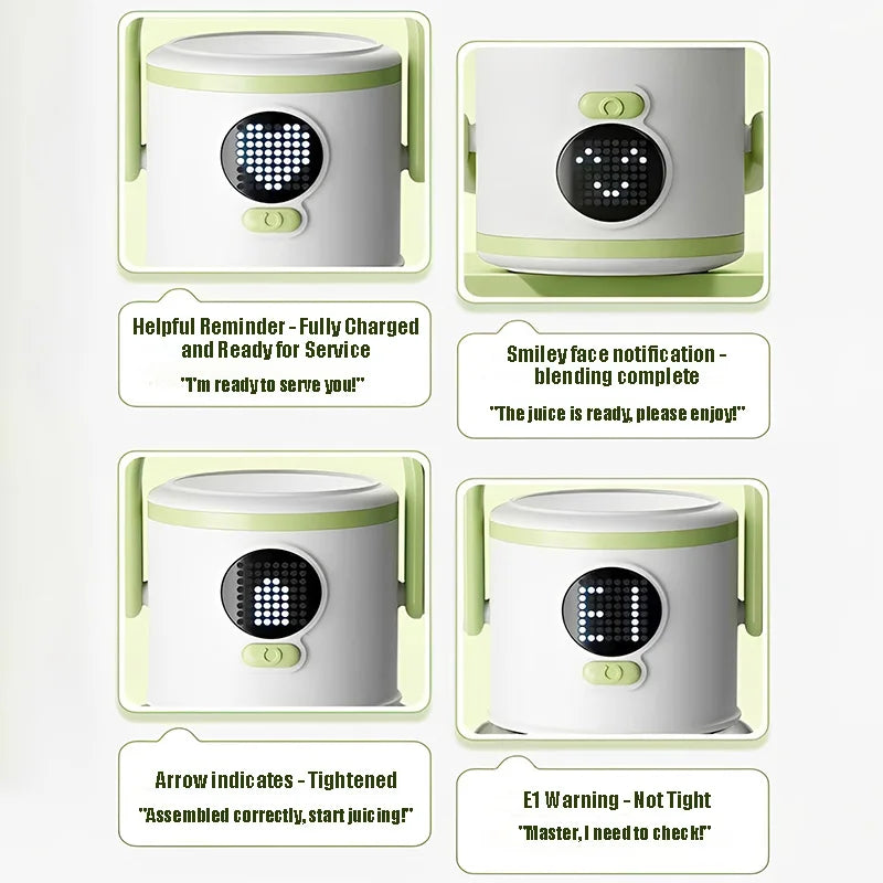 Portable Juicer Blender 1000ml USB Rechargeable 12 Blade Smoothie Maker - Green