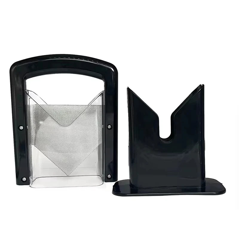 Bagel Guillotine Slicer Stainless Steel Serrated Blade Bread Cutter – Black