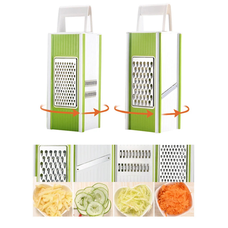 Vegetable Grater 5 in 1 Stainless Steel Manual Slicer Dicer Shredder with Storage Container