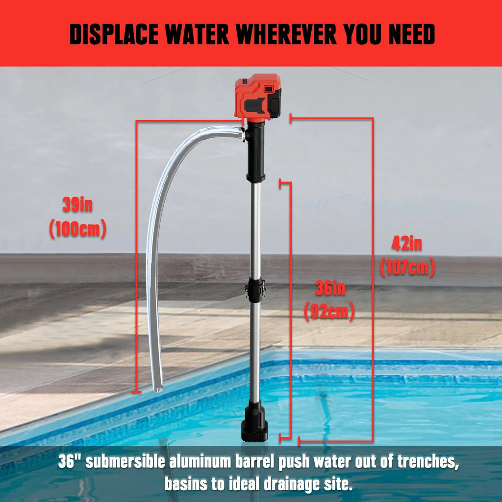 Cordless Water Transfer Pump Portable Brushless Utility Pump 107cm - Red
