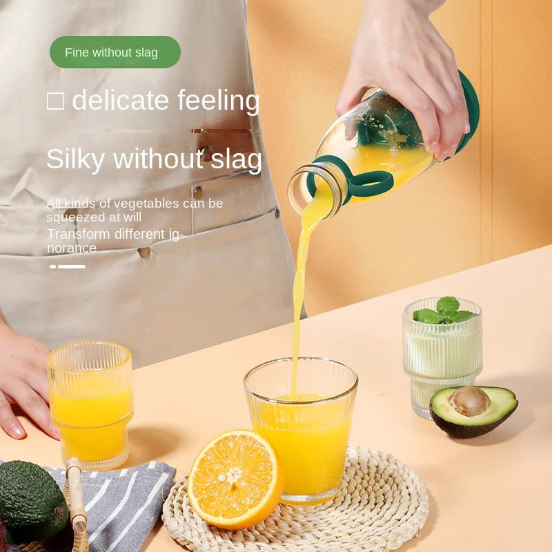 Juicer 380mL Portable Rechargeable USB Blender 60W Fresh Juice Mixer with 1400mAh Battery - Green