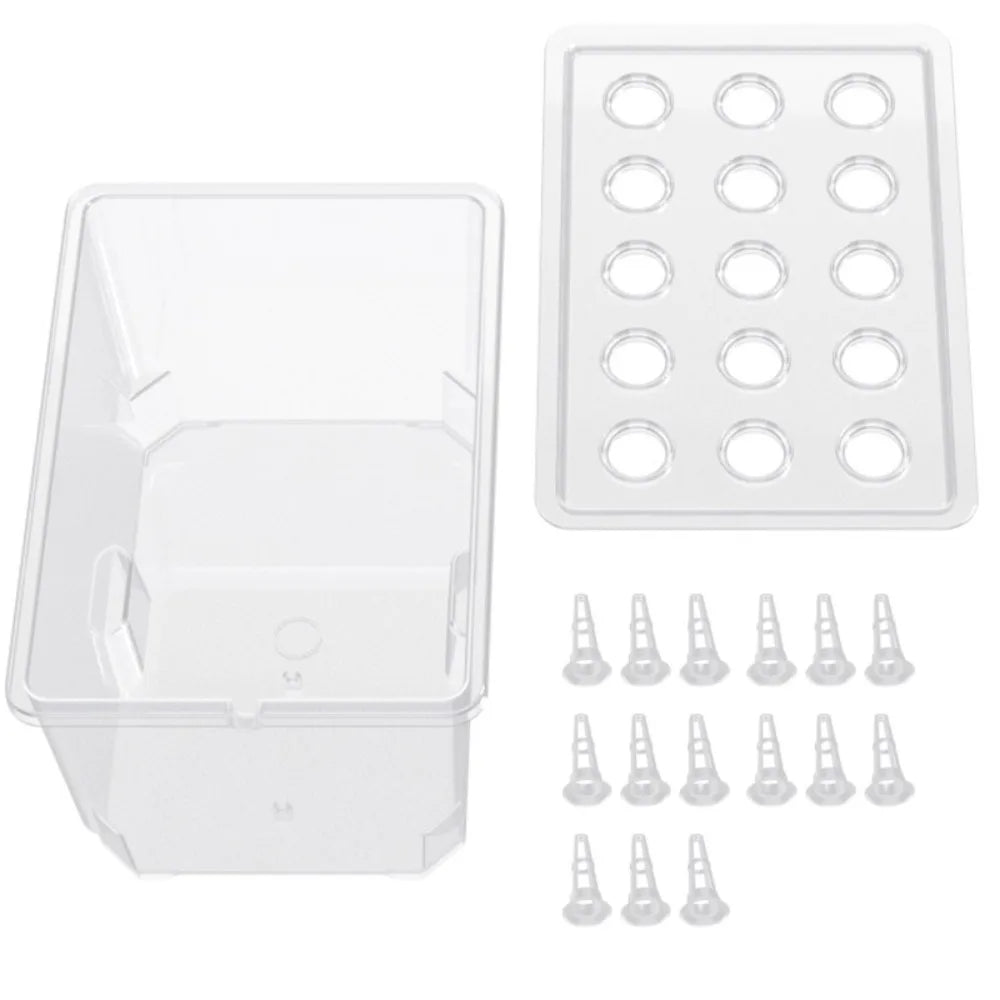 15 Hole Hydroponic Growing System Kit Split Design Indoor Germination Box with Planting Baskets – Transparent