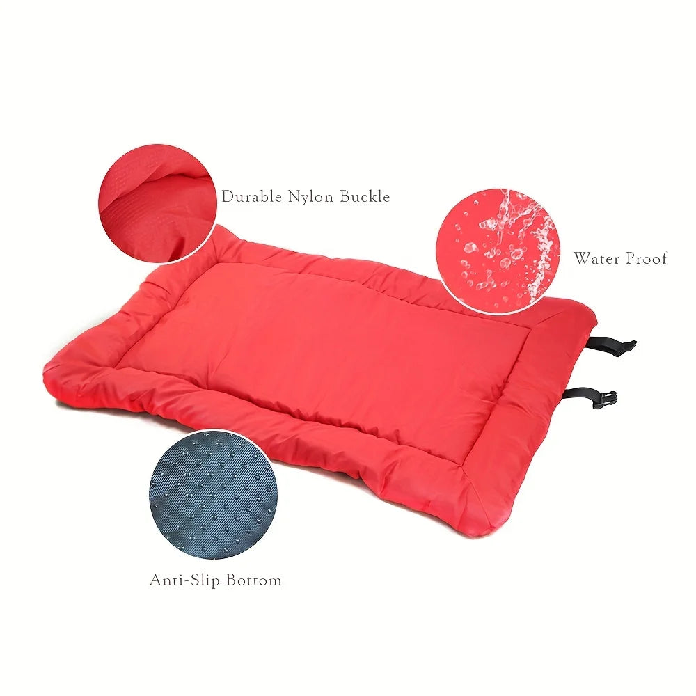 Pet Bed Cushion Waterproof Anti Slip Washable Dog Crate Mat Durable Indoor Outdoor - Blue