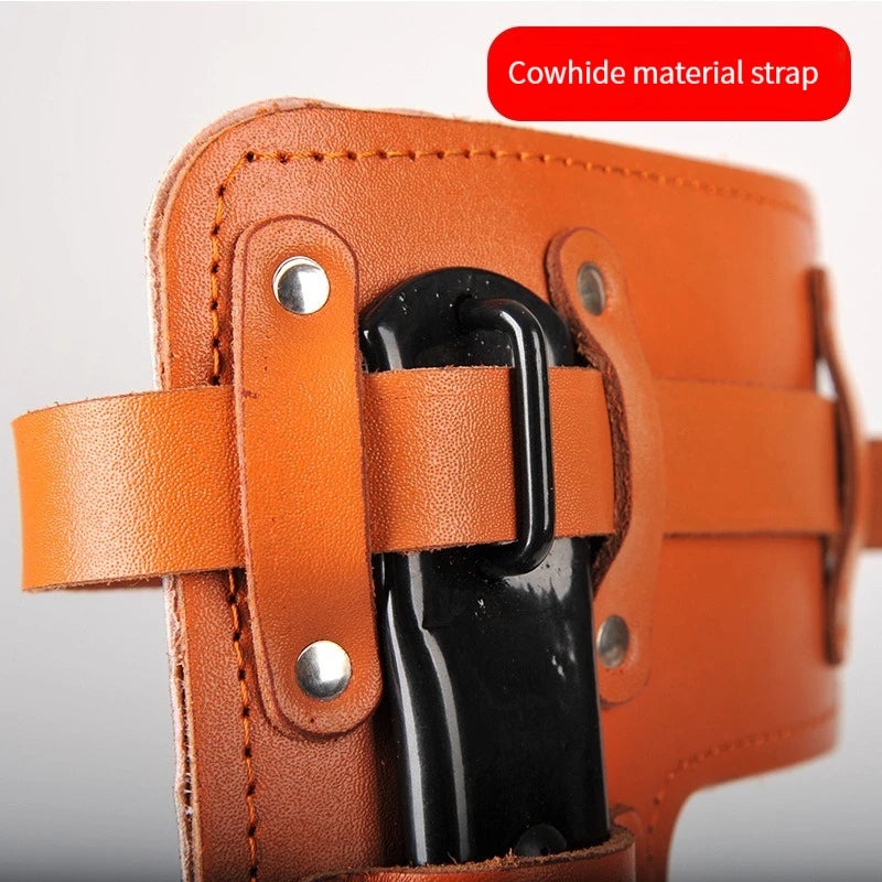 Tree Climbing Spike Pedal Tool Adjustable Straps Fruit Picking Hunting - Orange