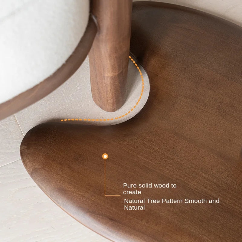 Side Table Solid Wood Round Small Coffee Table Wooden Bedside Furniture – Cream