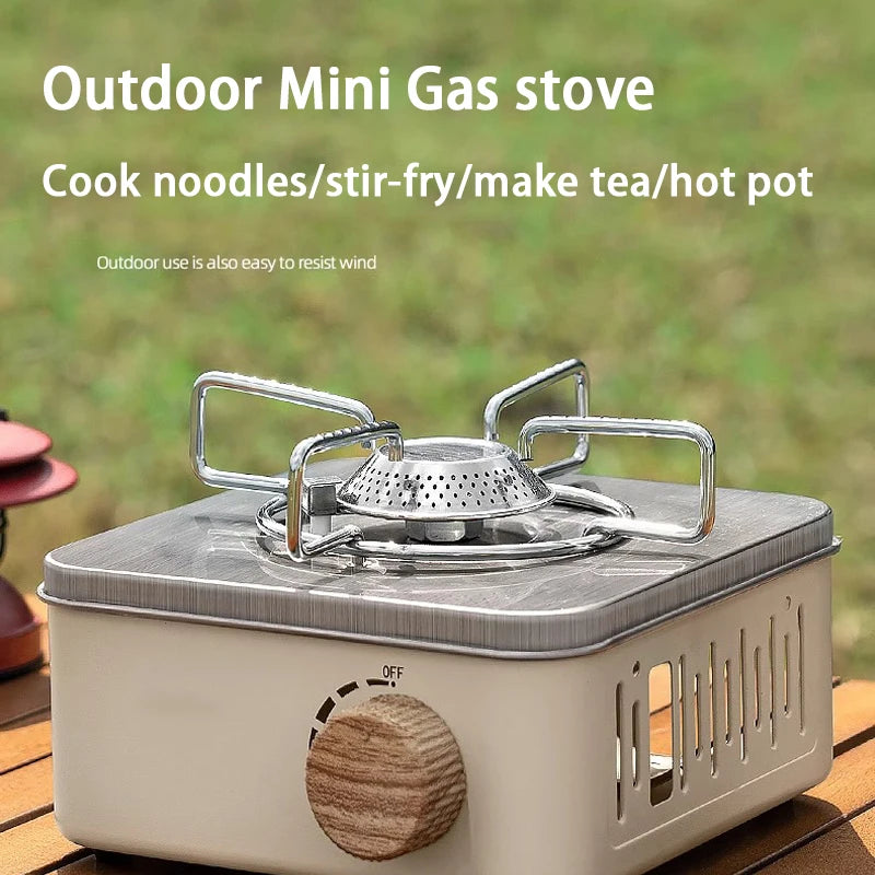 Camping Gas Stove 2800W Portable Butane Cassette Burner Electronic Ignition – White