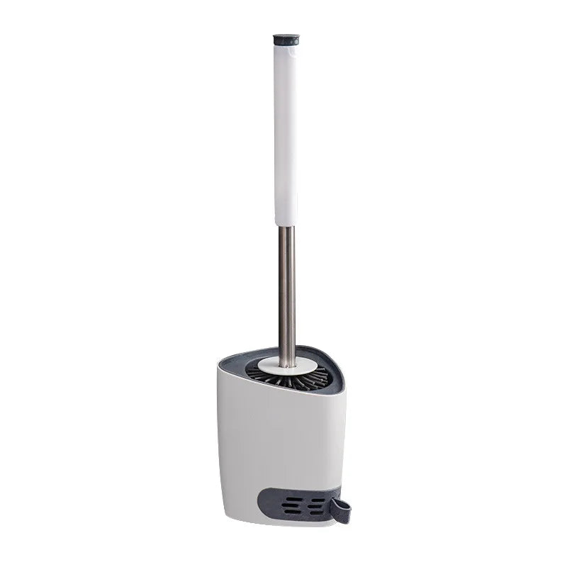 Silicone TPR Toilet Brush with Tweezers Wall Mounted Bathroom Cleaning Brush Set – Triangle