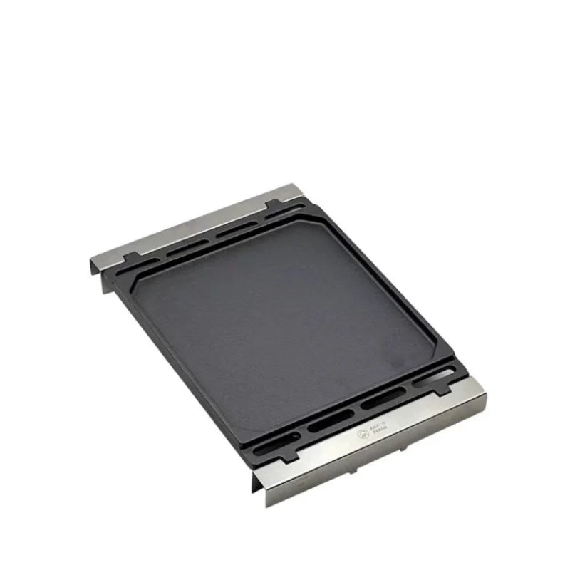 Camping Baking Tray Stainless Steel BBQ Grill Plate IGT Table Accessory – Black