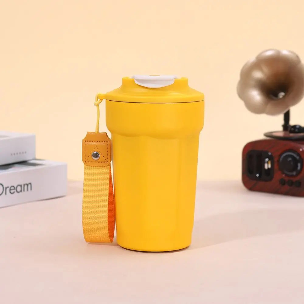 Stainless Steel Vacuum Insulated Coffee Tumbler with Lid Portable Thermal Travel Mug – Yellow