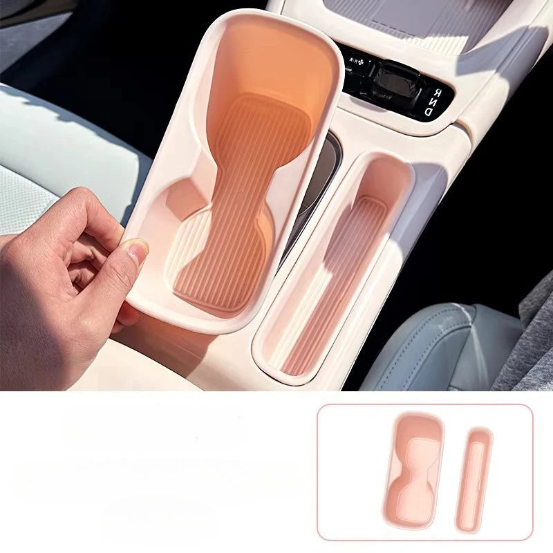 Centre Console Storage Tray Custom Fit 30cm Silicone Insert with Cup Holder and Organiser - Pink