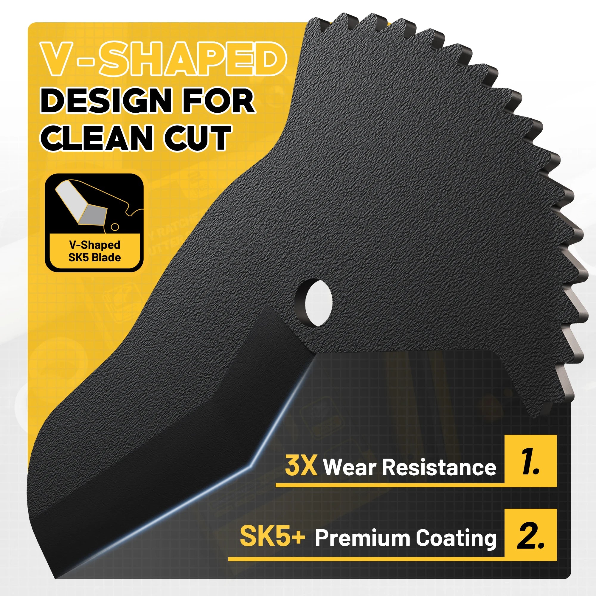 Heavy-Duty PVC Pipe Cutter 3-Gear Adjustable Ratchet Tool Up to 2-1/2 Inch for PEX PVC PPR