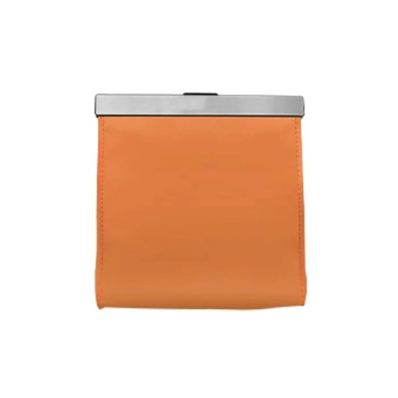 Seat Back Storage Bag Leather Hanging Vehicle Organiser Waste Bin Holder Pocket - Brown