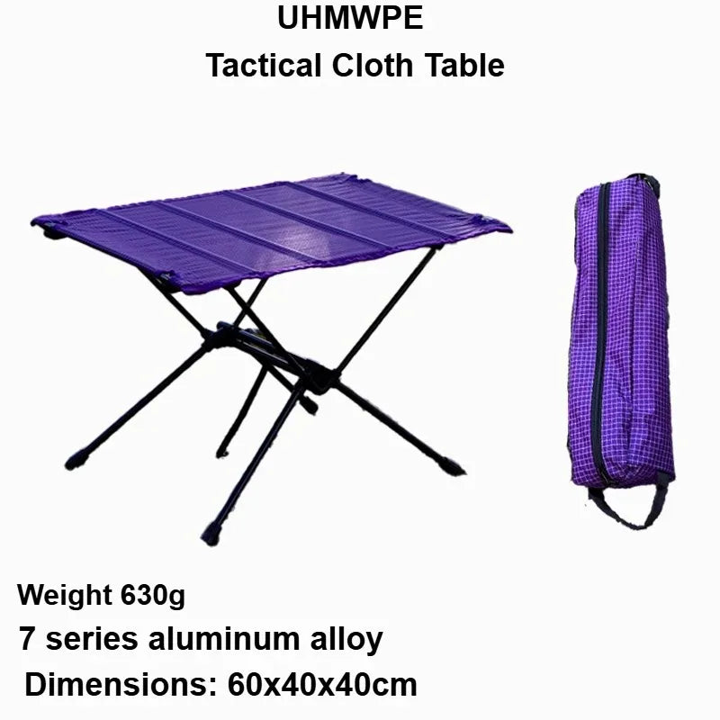 Camping Table UHMWPE Tactical Folding Table Ultralight Aluminum Alloy – Purple
