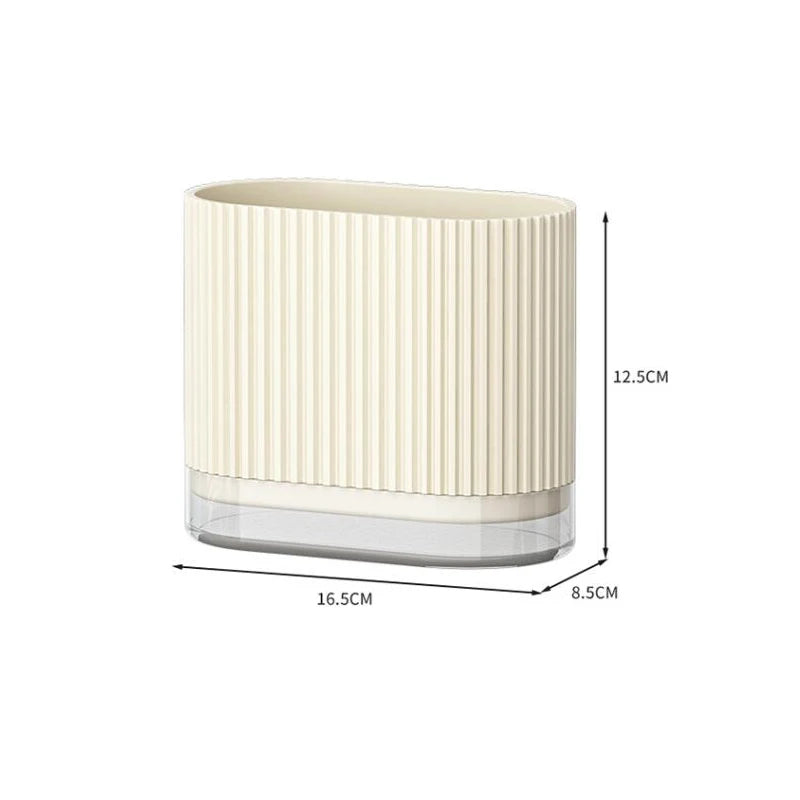 Kitchen Chopstick Holder Spoon Storage Box PP Drain Rack Wall Mounted - White