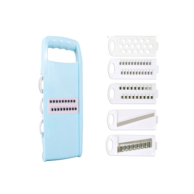 5-in-1 Vegetable Fruit Slicer Multifunctional Grater Shredder Chopper – Blue