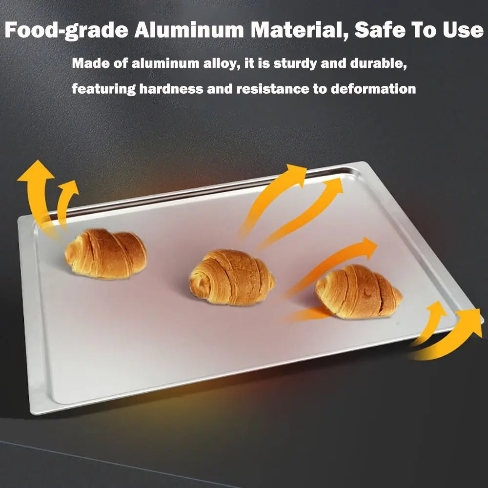 Non-Stick Aluminum Baking Tray 31.5 × 43.5cm Rectangular Oven Baking Sheet for Cookies Bread and Pastries – Light Grey