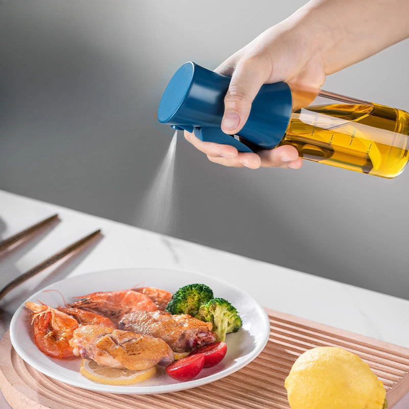 Oil Spray Bottle 150 mL Glass Cooking Oil and Vinegar Mister for Kitchen - Blue