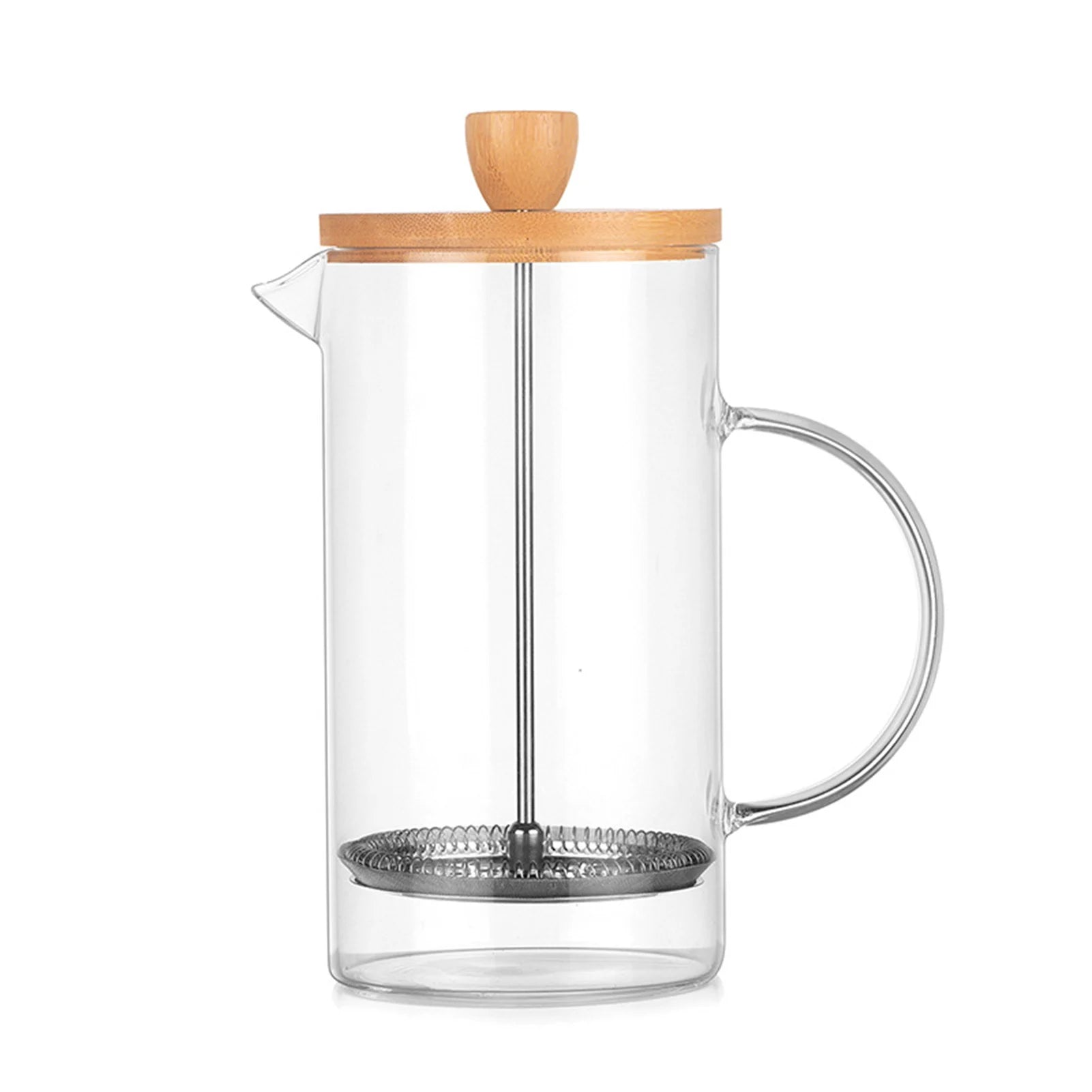 French Press Coffee Maker 1000ml Borosilicate Glass Coffee and Tea Press with Bamboo Lid