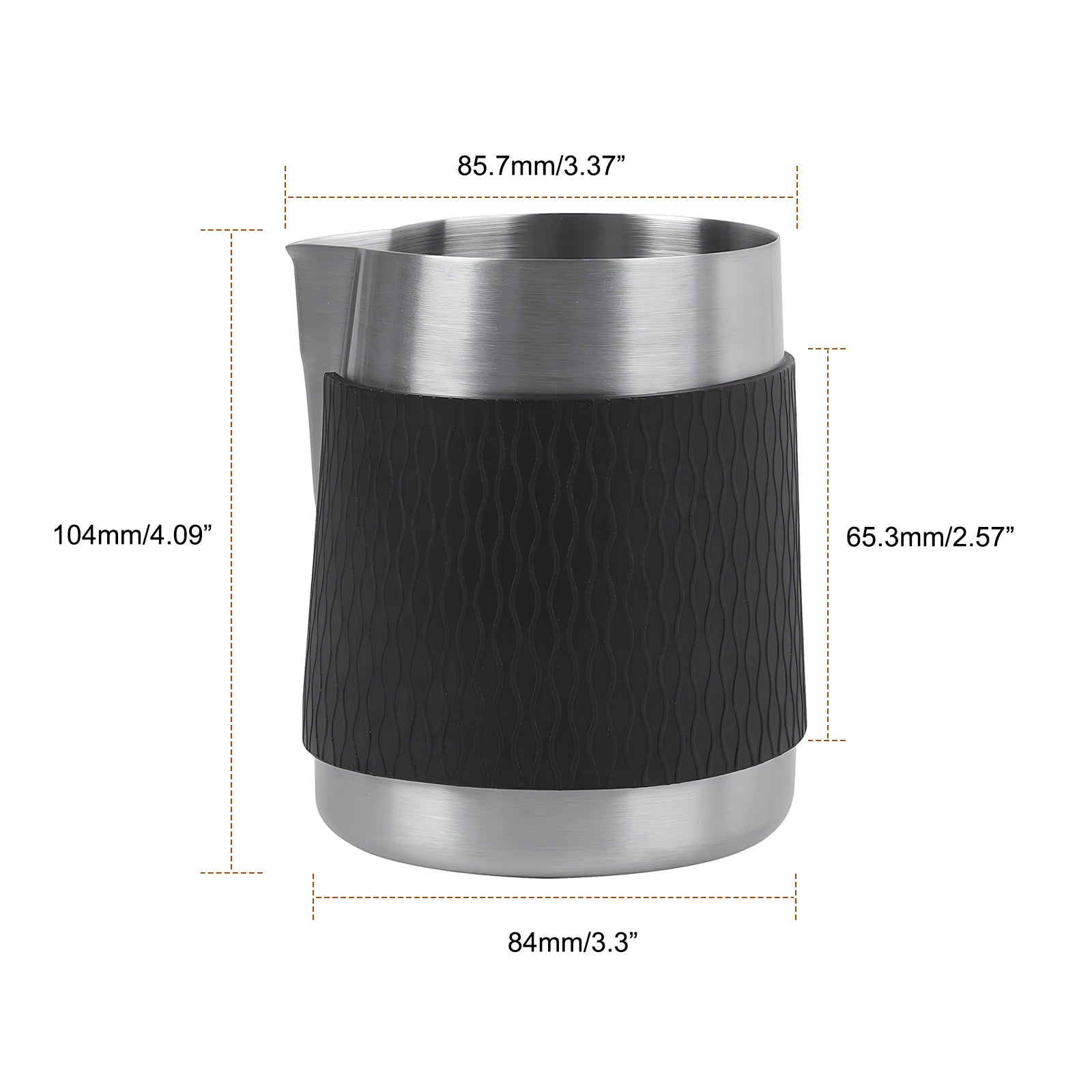 Espresso Milk Pitcher 500ml Handleless Stainless Steel Frothing Jug with Sharp Spout - Black