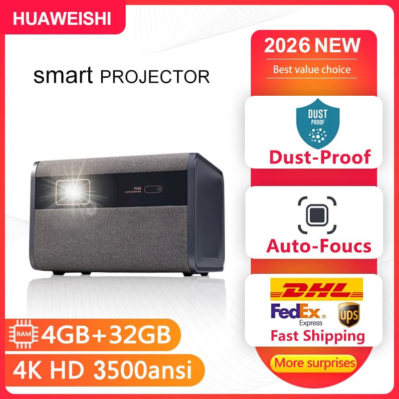 Smart Projector Native 1080P 4K Supported Android 11 WiFi 6 Bluetooth AU Plug – Grey