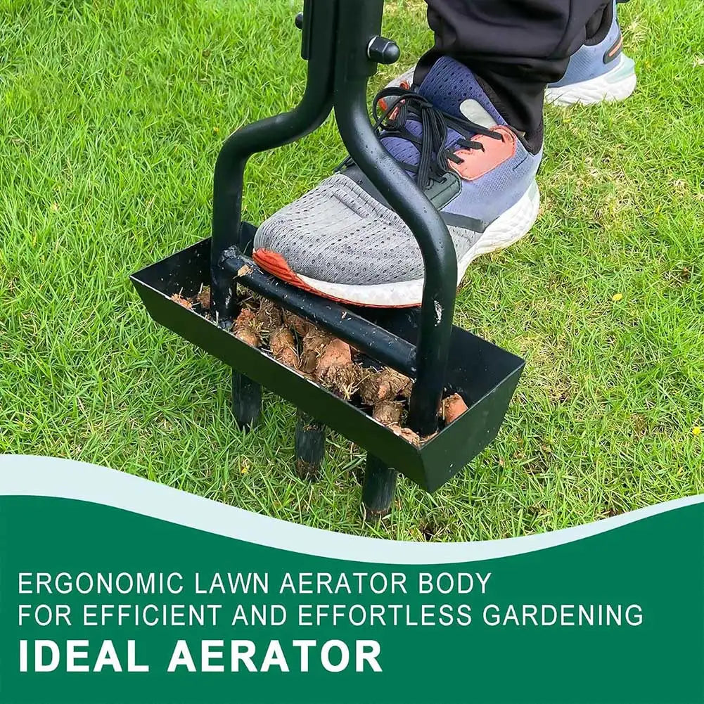 Lawn Aerator 99cm Manual Soil Coring Tool with Core Collection Tray – Black