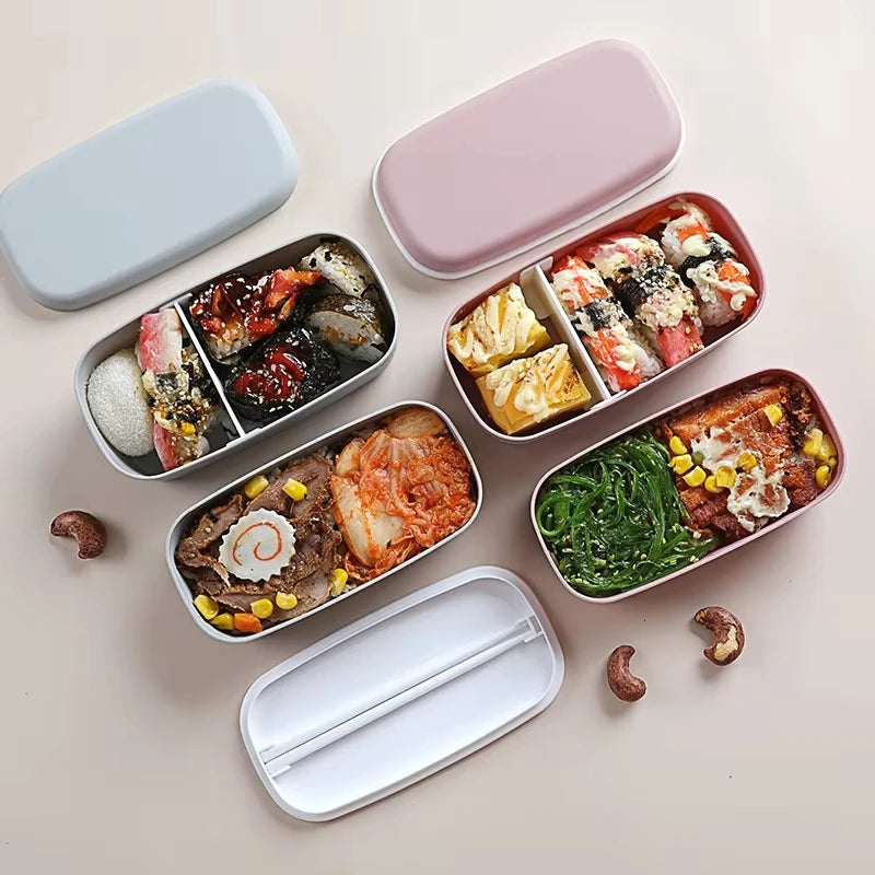 Bento Box 5000ml Double-Layer Sealed Leak-Proof Microwavable Food Storage Container - Green