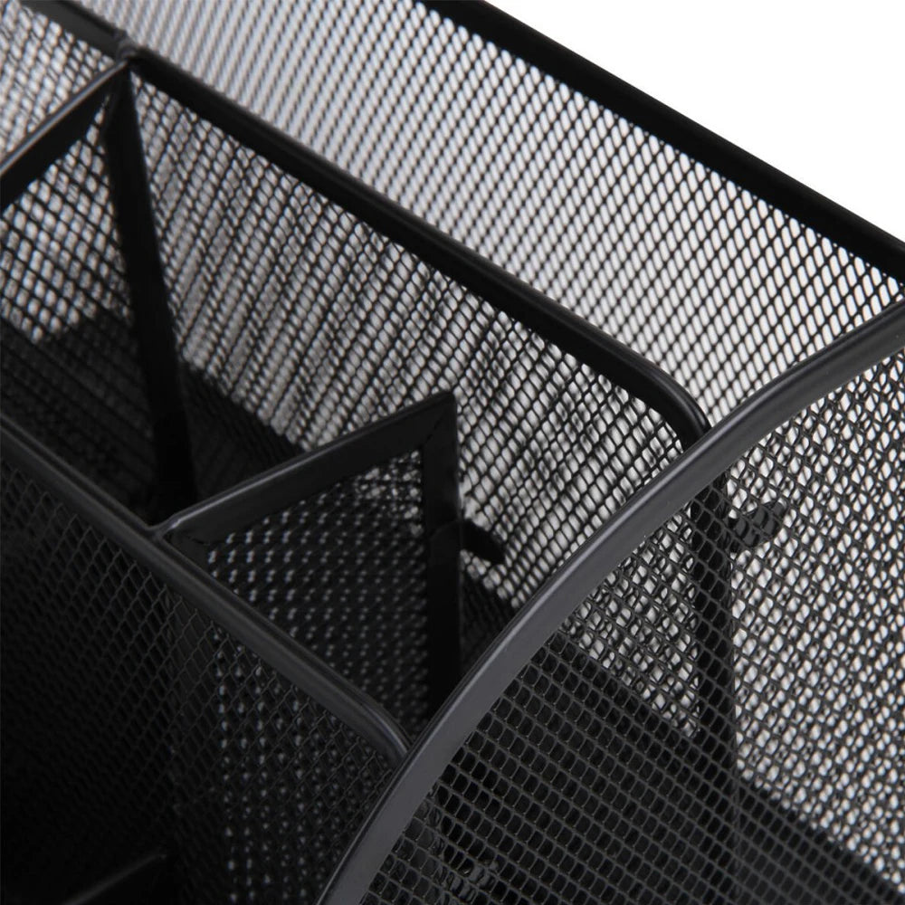 Pen Holder Metal Mesh Desk Organiser with Multiple Compartments for Office Storage