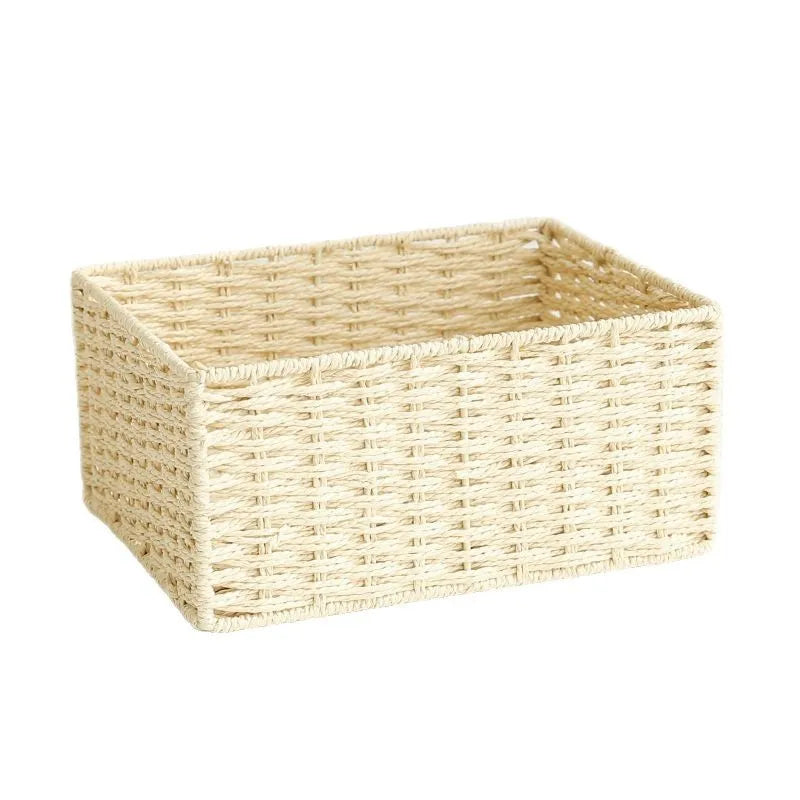 3 Piece Wicker Storage Basket Set Nesting Shelf Organizers for Bathroom Kitchen Closet Home Storage – Coffee
