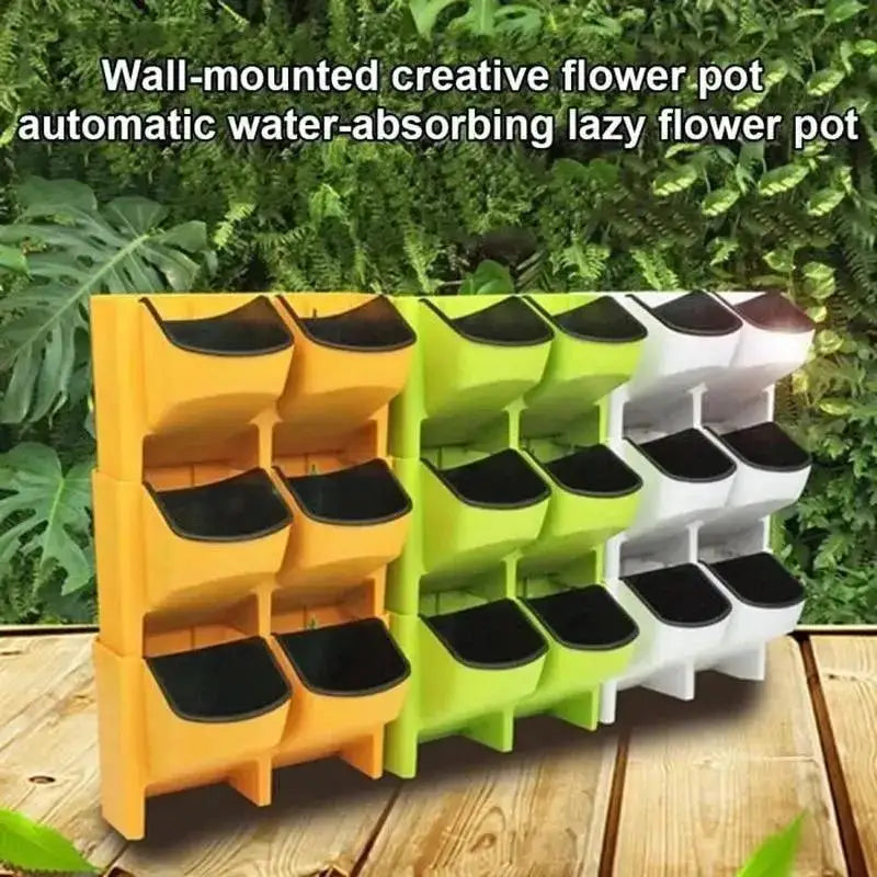 2-Pocket Wall Mounted Planter 26.5cm Plastic Vertical Garden Flower Pot – White