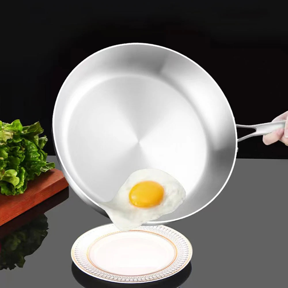 Frying Pan 26cm 316 Stainless Steel Wok Induction and Gas Compatible