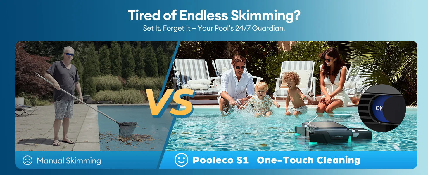 Solar Pool Skimmer Robot Automatic Surface Cleaner Cordless Floating Leaf Collector
