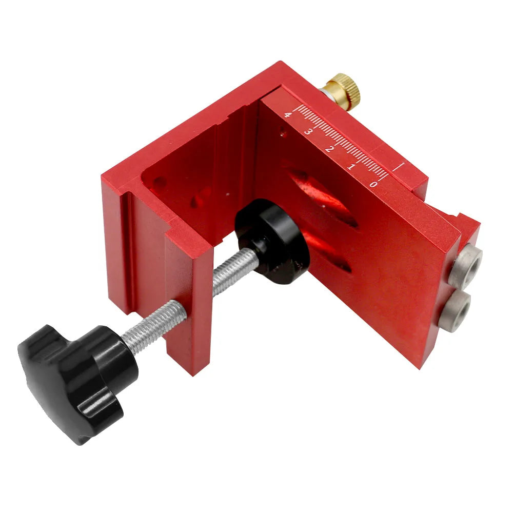 Pocket Hole Jig Kit with Drill Guide Step Drill Bit Screws and Wooden Plugs for Woodworking Red