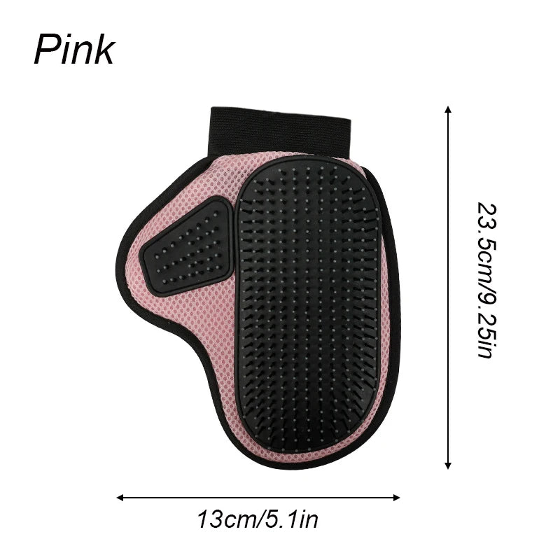 Pet Grooming Glove Washable Hair Removal Brush for Cats and Dogs - Pink